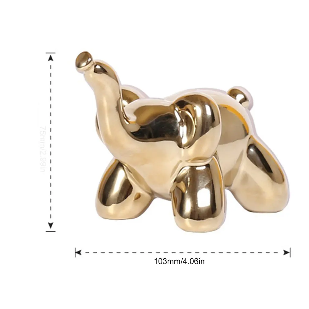 

Ceramic Animal Home Decor Gold Globe Figurine Desk Decoration Ornament Toy Statues Home Office Decoration