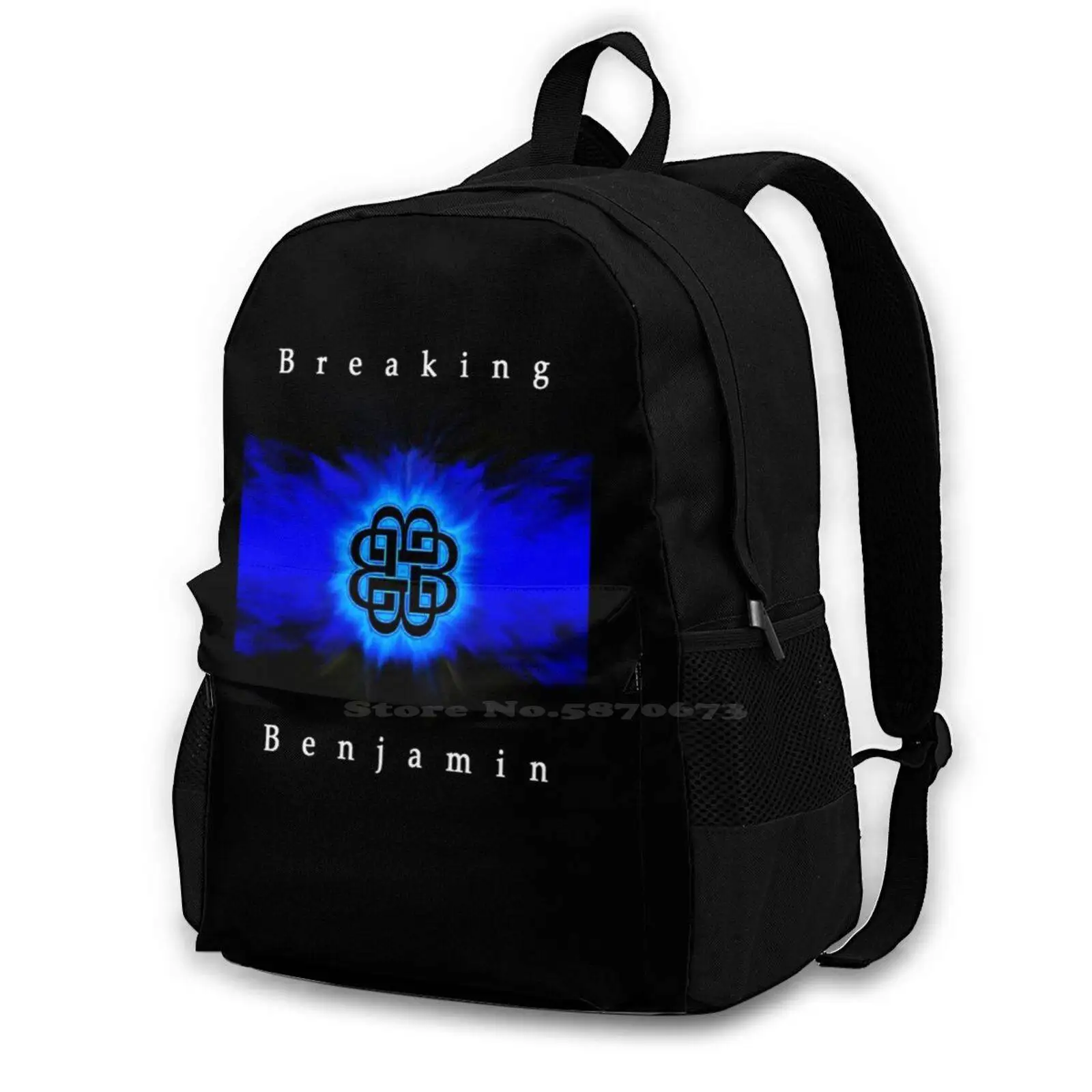 Cover Breaking Teen College Student Backpack Laptop Travel Bags Best Music Band Benjamin 02 Aries90