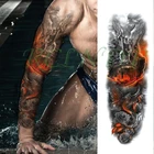 Водостойкая Временная тату-наклейка Феникс Ангел воин Меч роза цветок на всю руку Большая искусственная тату флэш-тату для мужчин и женщин