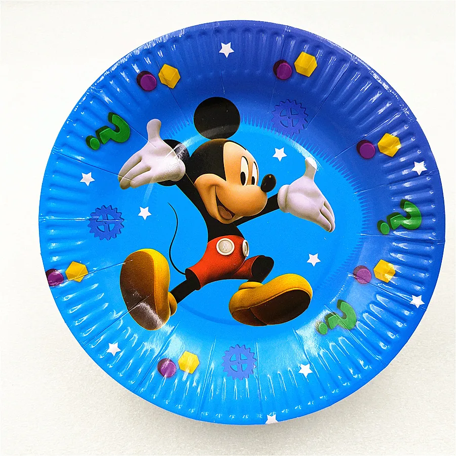 10pcs/set 7inchMICKEY MOUSE PLATES MICKEY DISHES KIDS BIRTHDAY PARTY FAVORS HAPPY SUPPLIES PAPER PLATE | Дом и сад