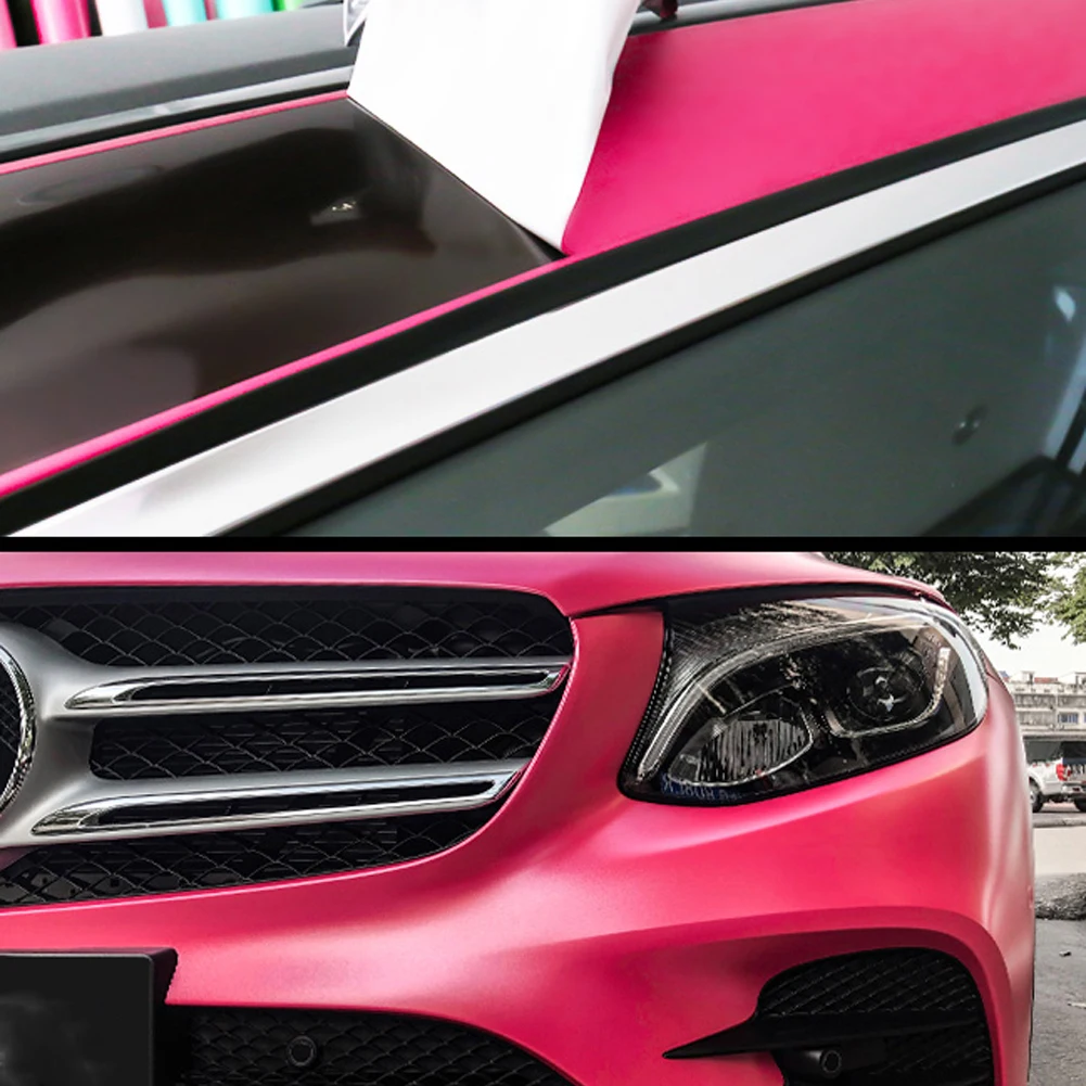 Розовая Автомобильная наклейка внешние аксессуары виниловая пленка обертывание