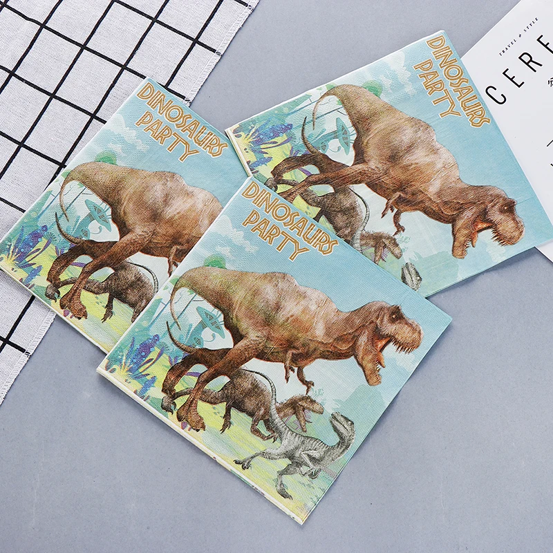 Экологичные бумажные салфетки динозавр животное космонавт для детей день