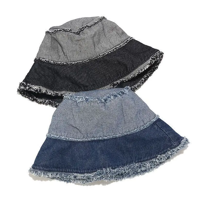 Панама из мытой джинсовой ткани для мужчин и женщин уличная шапка с кисточками в