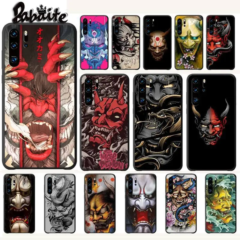 Роскошный чехол для телефона с японской маской демонов они Ханья Huawei P20 P30 P40 Lite Pro P