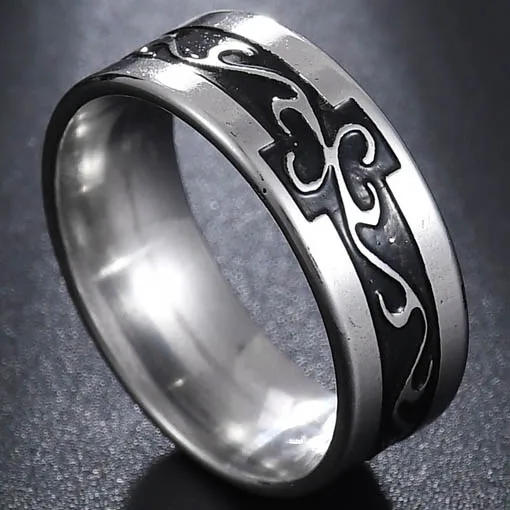 8MM DragonRing Ювелирные изделия MeMolissa, Ретро стиль, нержавеющая сталь, татуировка дракона, мужское кольцо для мужчин, серебро, черный цвет, широкие кольца в стиле панк - Цвет основного камня: 8MM DragonRing