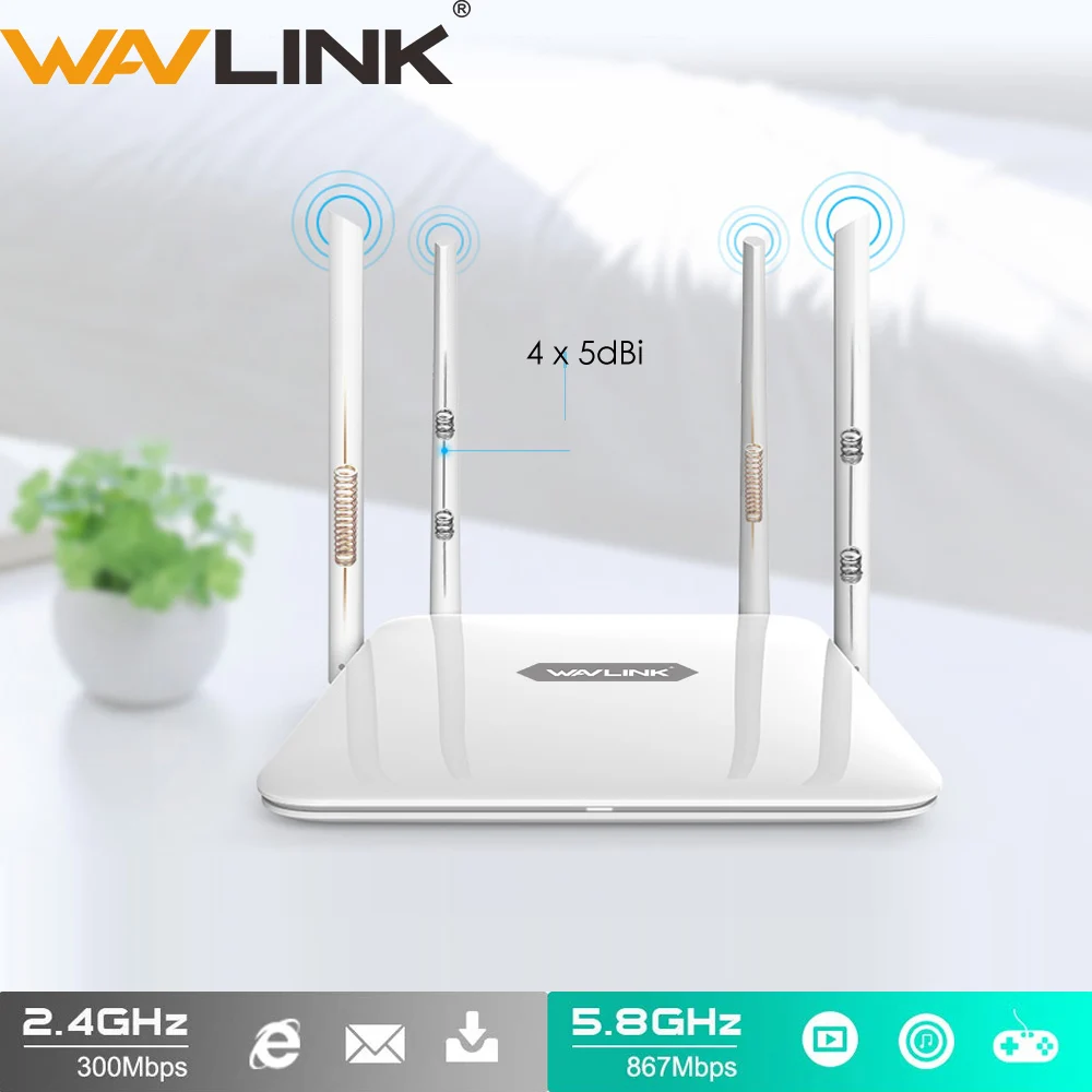 Wavlink AC1200 Беспроводной роутер 5 ГГц WiFi маршрутизатор 1200 Мбит/с высокой Мощность