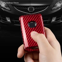 for mazda 3 axela 2019 2020 2021 car carbon fiber key case protection key cover shell keychain ring car protective accessories