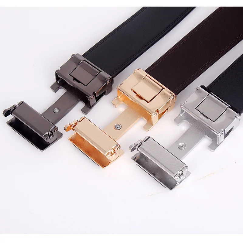 

Classic Leather Belts Men Brand Cowhide Leather Waist Strap Fashion Metal Automatic Buckle Business Leisure