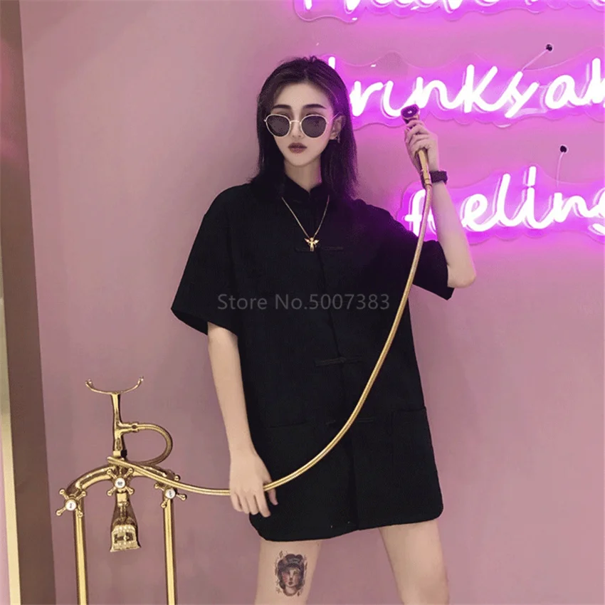 Традиционная китайская блузка Женский костюм-рубашка в готическом стиле