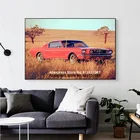 Винтажный автомобильный Настенный декор 1965 красный Ford Mustang Fastback Художественная печать плакаты картины напечатаны на холсте для украшения дома комнаты стены