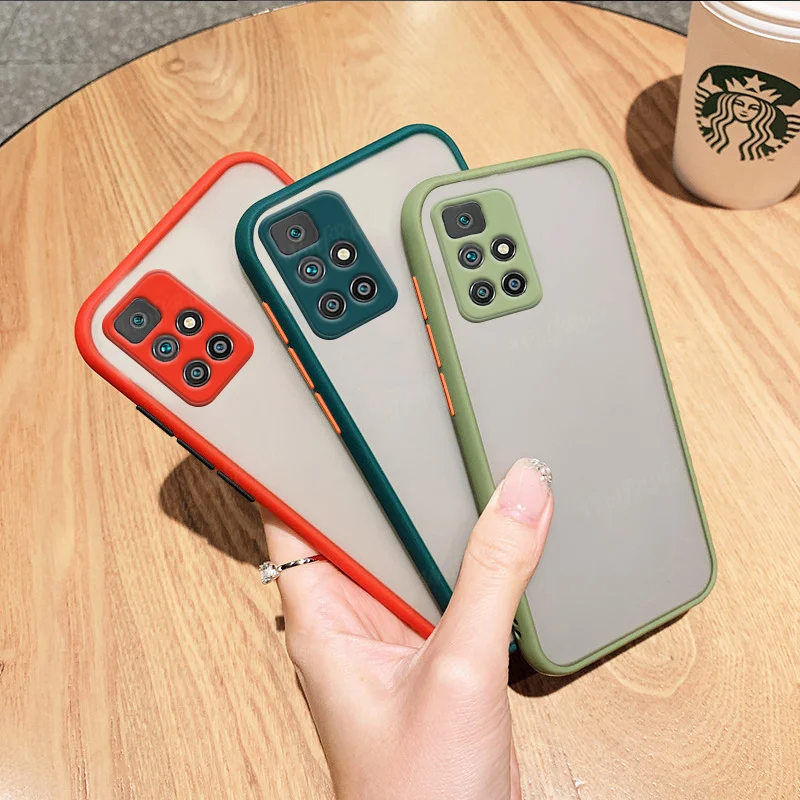 shockproof phone case back cover for xiaomi redmi 10 case for redmi 10 luxury matte translucent fundas for redmi 9c 9t 10 capas free global shipping