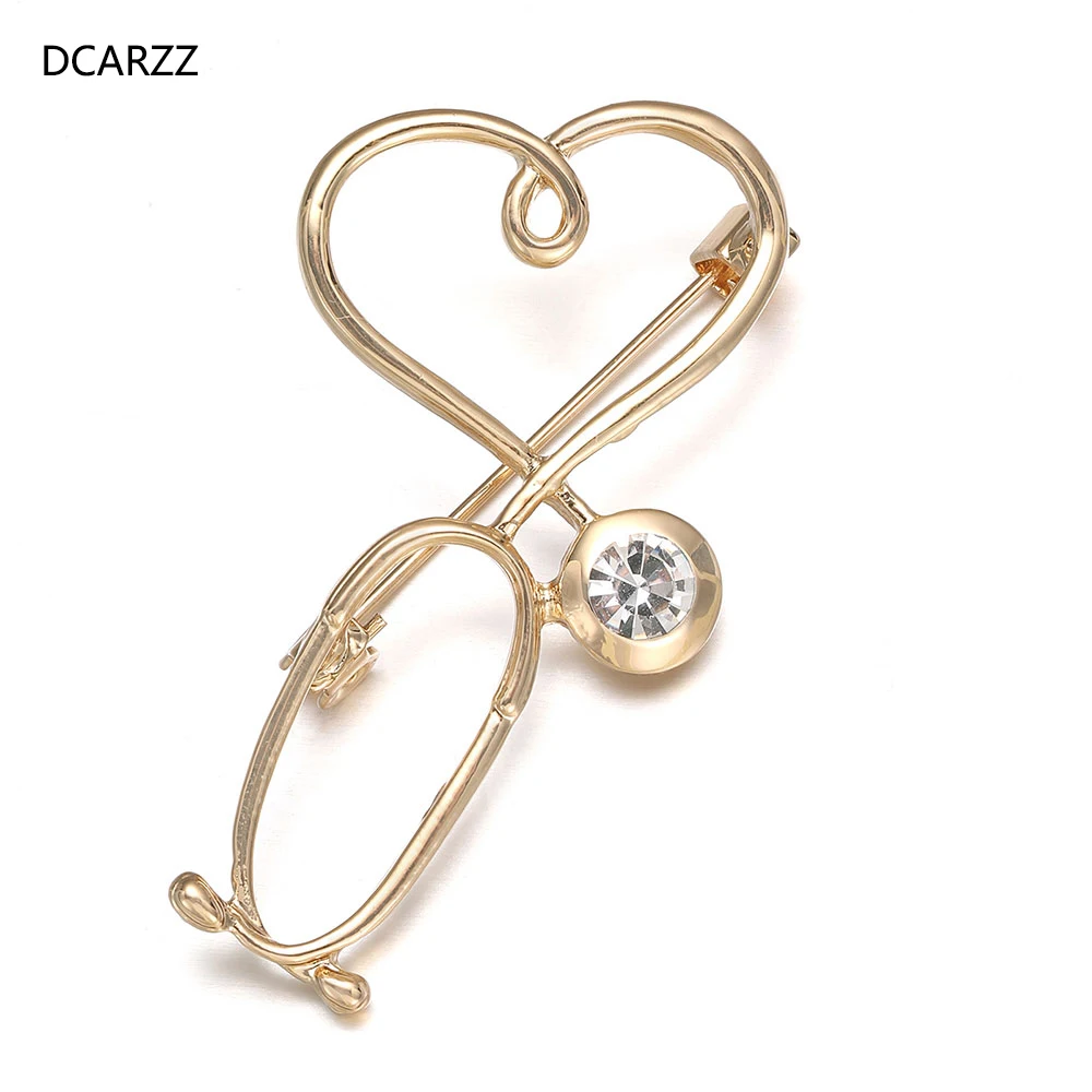 DCARZZ золото заколка в виде стетоскопа Медицинский Брошь Винтаж ювелирные изделия
