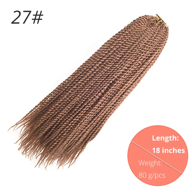 #27 AISI BEAUTY Ombre Senegalese завивка, плетение волос 14 18 24 дюймов Синтетические косички для наращивания крючком наращивание волос Черный Коричневый Женский - Цвет: #27