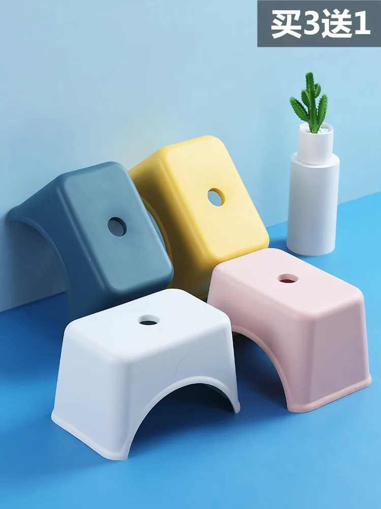 Квадратный стул в японском стиле утолщенный пластиковый детский низкий табурет