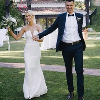 strapless satin bride dresses sweetheart neckline elegant gowns simple white wedding dress plus size 2020
