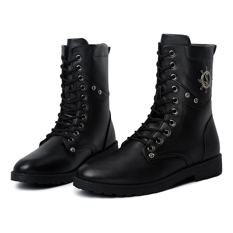 Мужские ботинки в байкерском стиле кожаные для мотокросса мотоциклетные