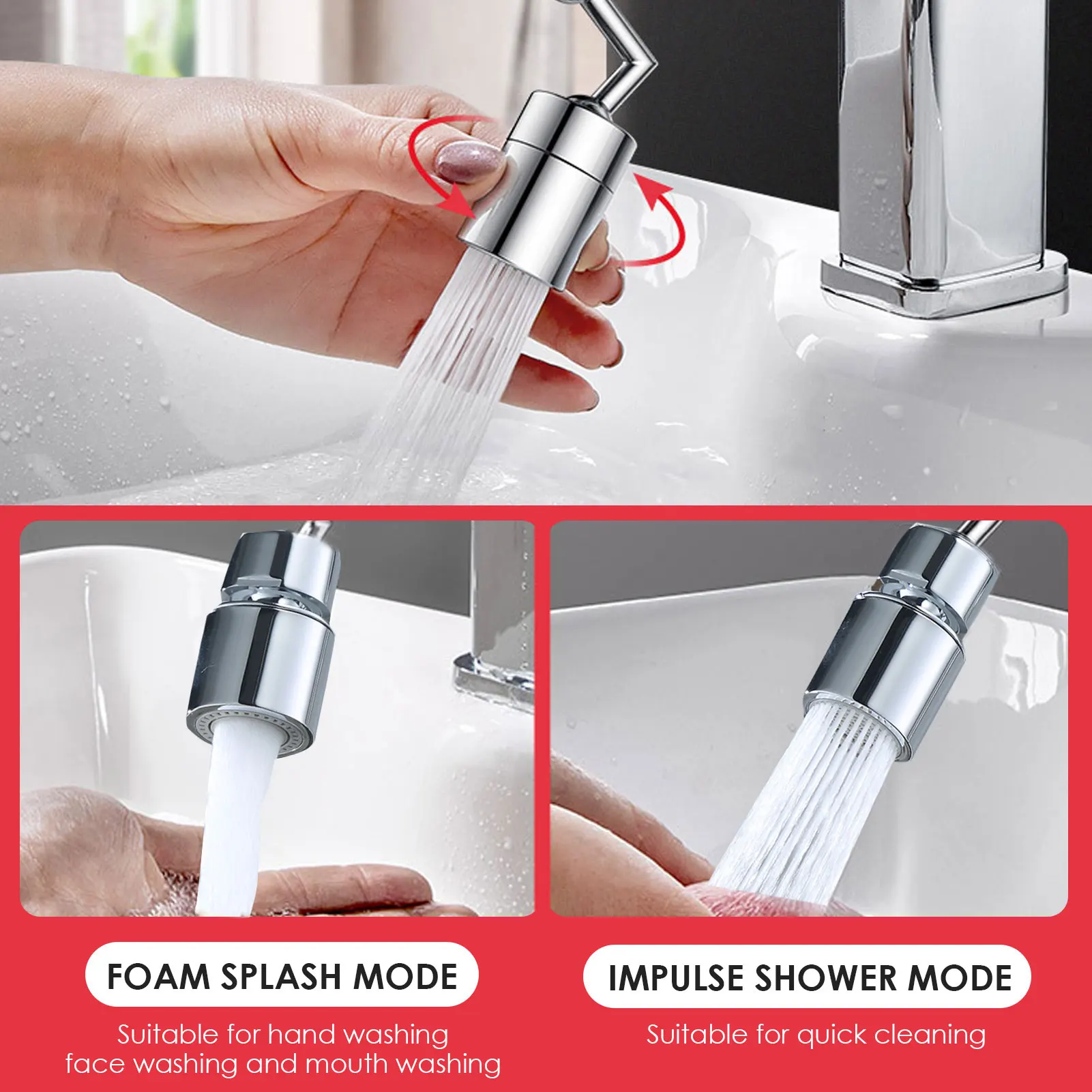 

Universal rotating universal splash filter kitchen faucet sprinkler kitchen bathroom sink accessories universal bubbler