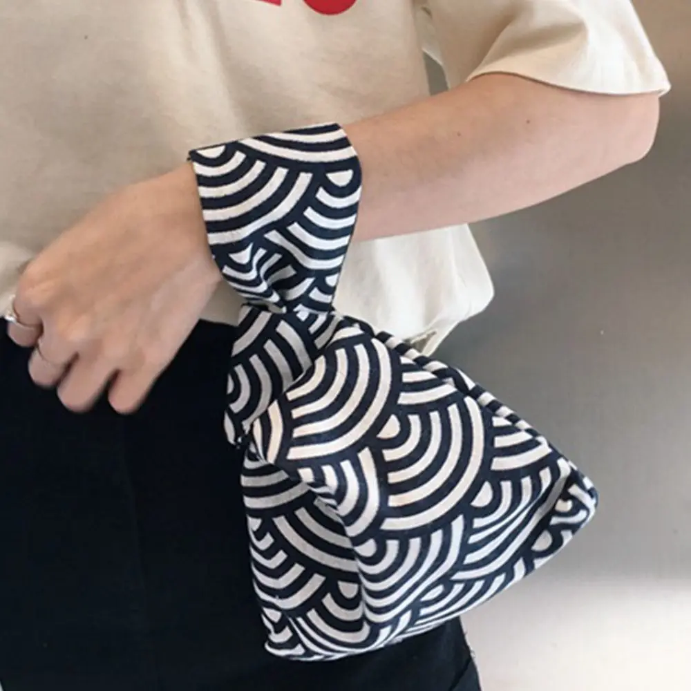 Японский стиль ветер простой узел запястья сумка сетка волна цветок ручная