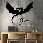 Виниловая наклейка с изображением летающего дракона, фэнтези, фильма, уникальное украшение для комнаты, обои, Азиатский Восточный символ добра, 3C51