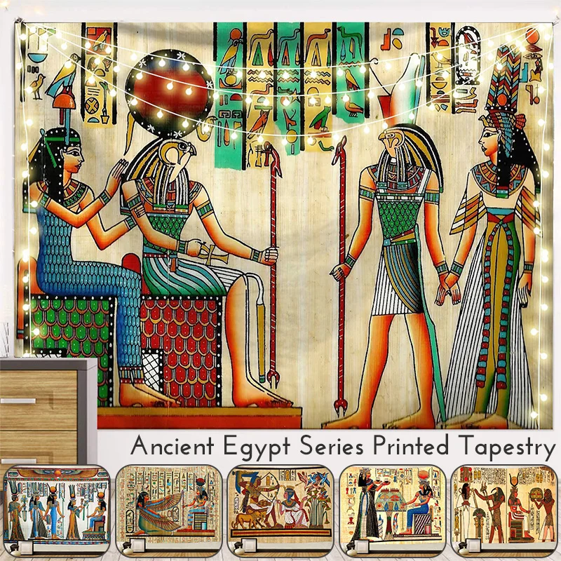 

Hippie Egyptian Tapestry Ancient Egypt Mythology Wall Hanging Tapestries For Living Room Bedroom Dorm Home Blanket Decor