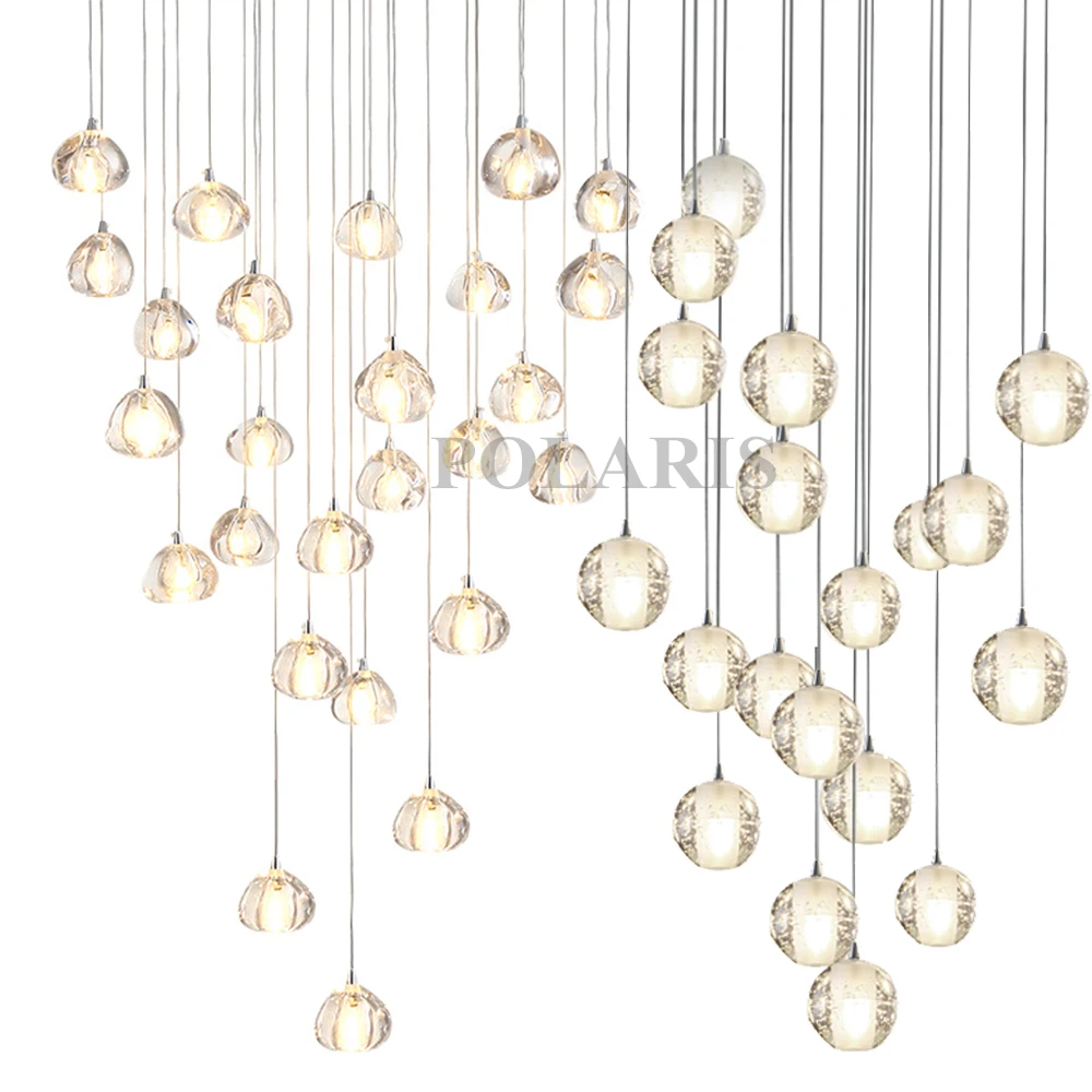 

Modern LED Crystal Chandelier Lighting Large Hanging Lights Orb Cristal Lamps for Living Dining Room Staircase Hotel Decoration