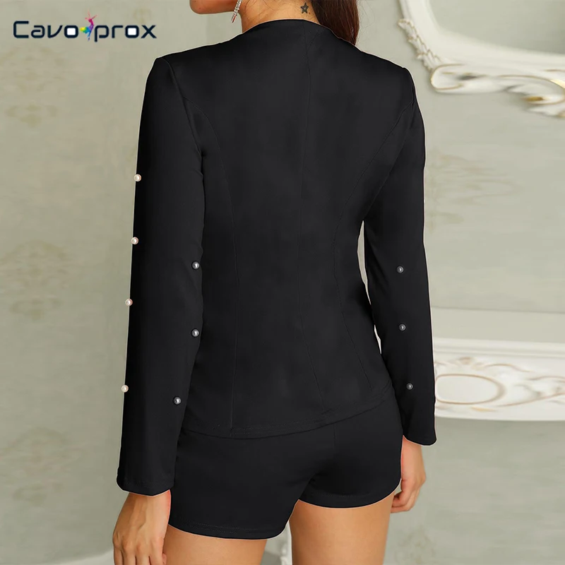 Женский комплект из двух предметов Модный с блейзером и бусинами длинными