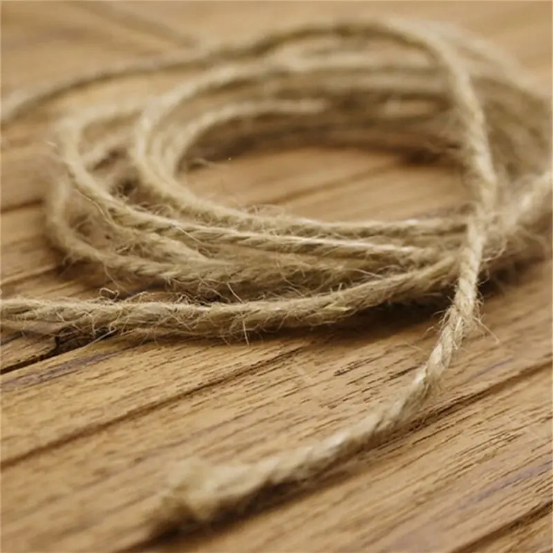1x рулон горячий 33 м DIY упаковка крафт пеньковая веревка джутовый шпагат коробка