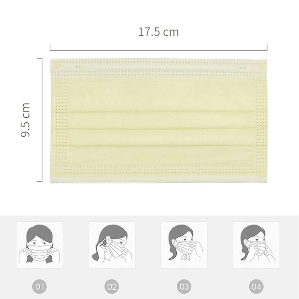 Маска для лица одноразовая трехслойная из нетканого материала 50 шт. | Красота и