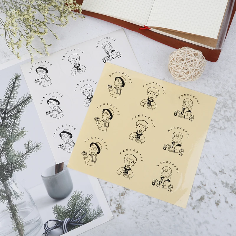

Cute Cartoon Character Stationery Stickers Drink Stickers Paper Adhesive Stickers Diary Sticker Stationery Stickers