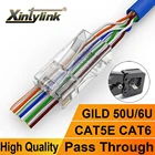 Коннектор xintylink rj45 cat6 cat5e 50U6U ethernet Кабельный штекер utp 8P8C rj 45 cat 6 сеть lan jack cat5 Интернет Высокое качество