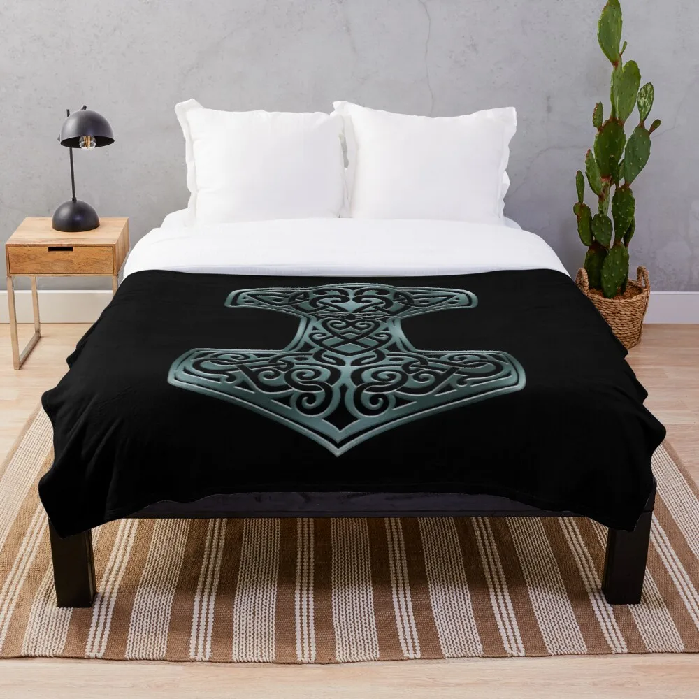 Викинги Thor s Молот Мьёльнир Nordic Knotwork пледы Одеяло Fleeceon кровать/шпаргалки/диван