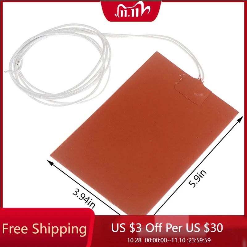 

300W 220V Engine Oil Tank Silicone Heater Pad Universal Fuel Tank Water Tank Rubber Heating Mat Warming Accessories