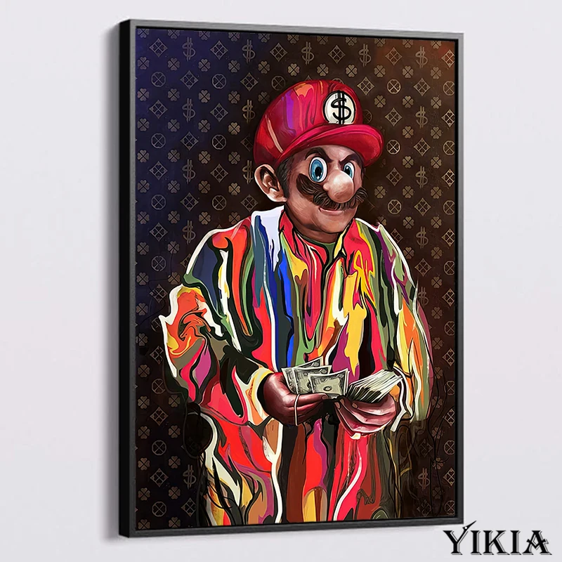 

Graffiti Art Luxury Painting Masked Man Money Posters and Prints Retro Figure Canvas Painting Abstract Art Living Room Poster
