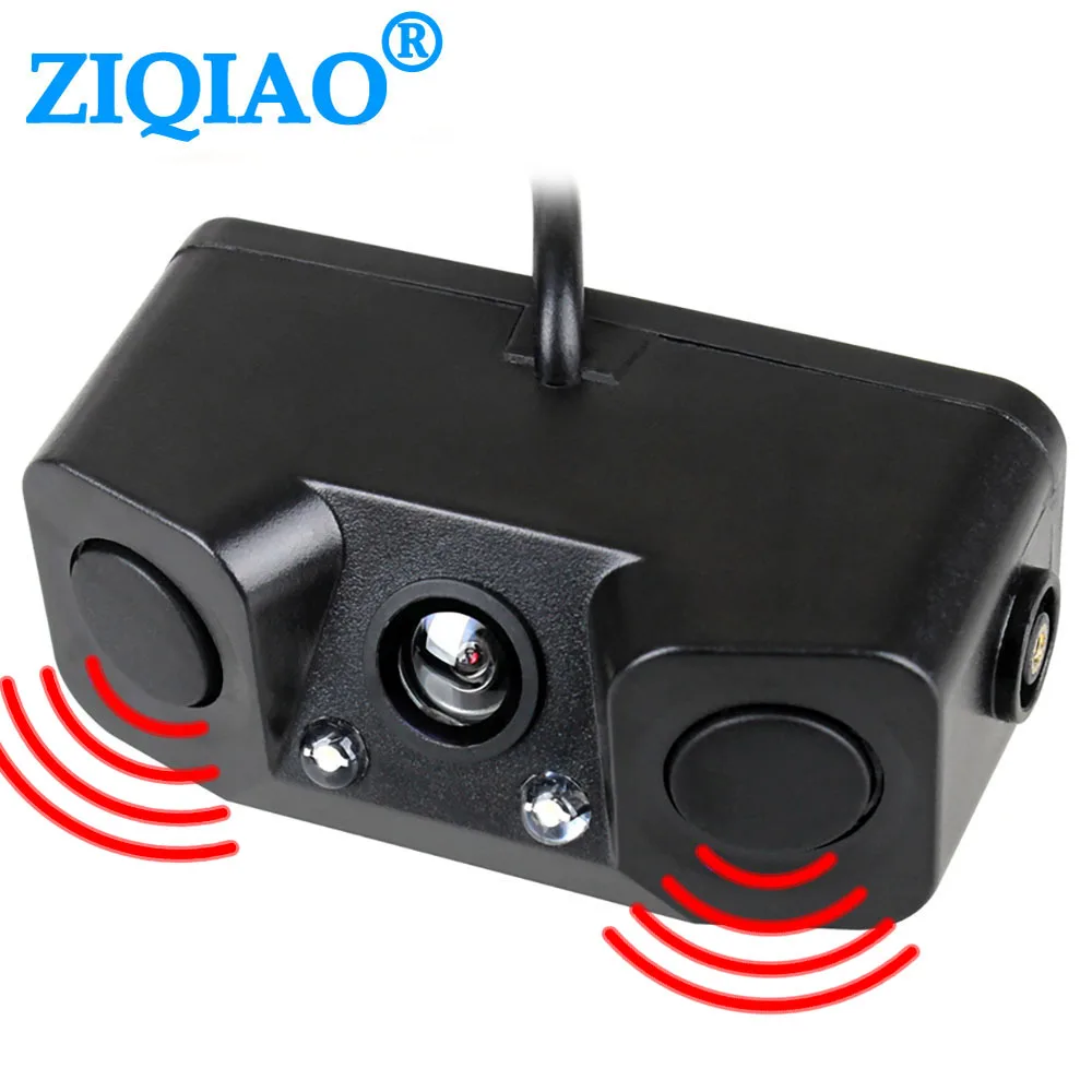 Car Rear View Camera 3 In 1 Dual Sensor Radar Sound Alarm Reversing Standby Camera Universal LED Lights Parking Camera HS042