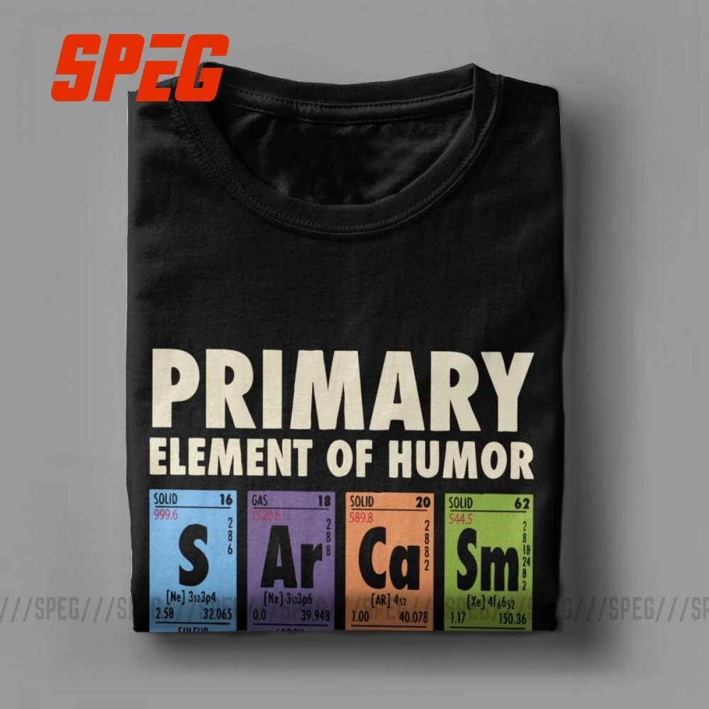 Мужская забавная футболка с журналом Таблица юморов S Ar Ca Sm Science Sarcasm первичными