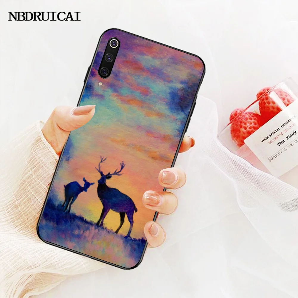 NBDRUICAI минималистский животный накладка олень черный мягкий чехол для телефона