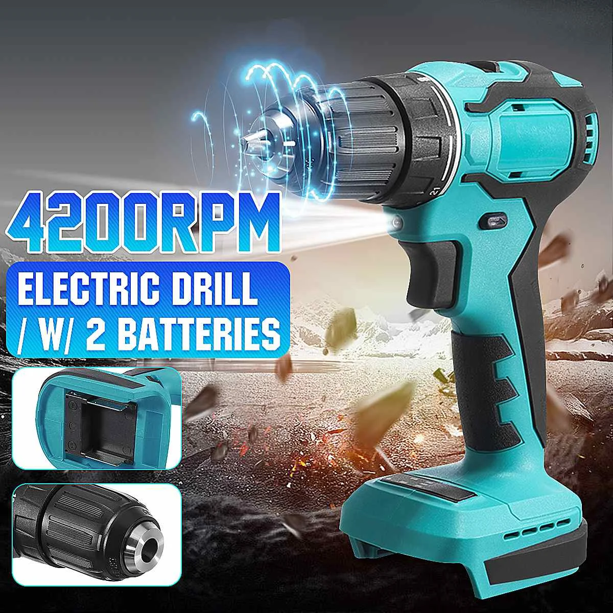 

3 in 1 90Nm 10mm Electric Cordless Brushless Impact Drill Hammer Screwdriver For Makita 18V Battery Rechargable DIY Power Tools