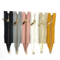 1pc custom diy zipper for woven bag hardware pu leather zipper sewing accessories 18cm metal zipper for clothes shoes supplies