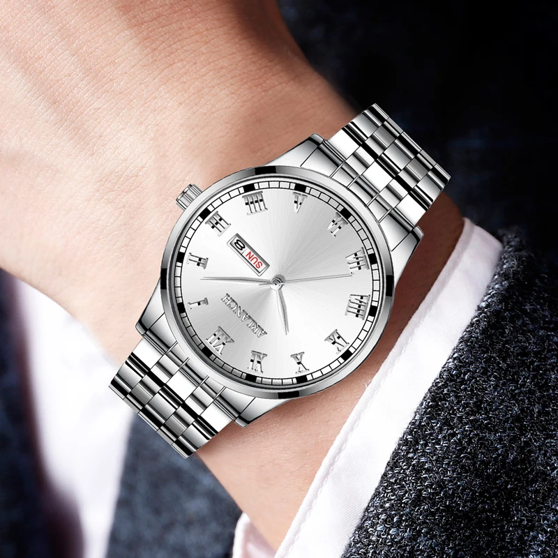 Мужские модные деловые кварцевые часы 2020 роскошные брендовые наручные мужские с