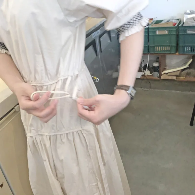 Женское винтажное платье макси [EWQ] свободное тонкое элегантное популярного