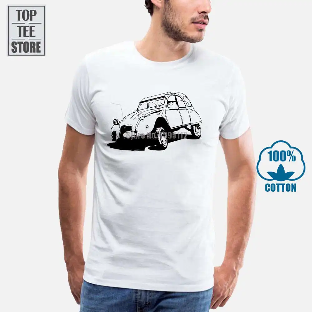 2018 Новая летняя мужская футболка в стиле хип хоп 2Cv 2 Cv Citroen Франция машина тонкая
