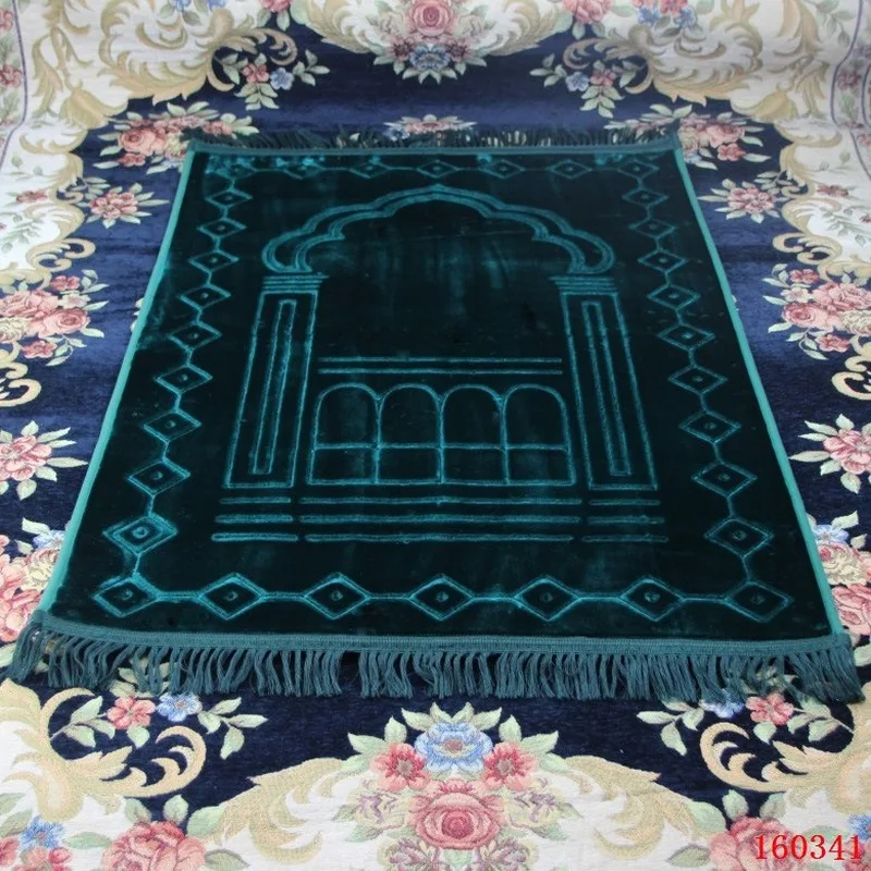 

Thicken Cashmere Muslim Prayer Mat The Mosque High-end Chenille Worship Carpet 80*125cm Islamic Musallah Rugs Arab Anti-slip Mat