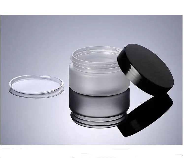 

100pcs 100g frosted PET jar with black glossy cover, 100ml cream jar bottle, cosmetic bottle SN944