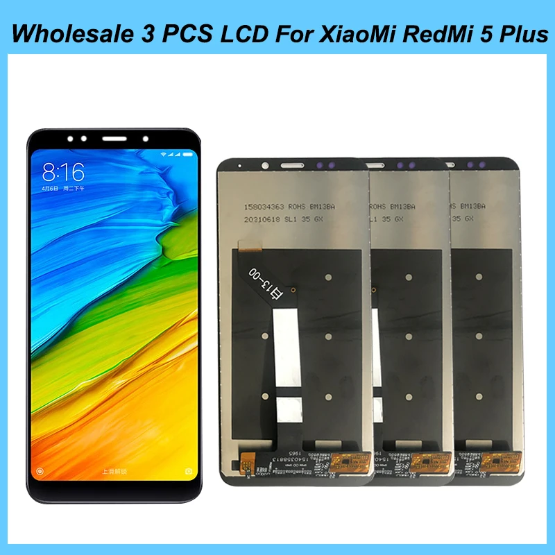 

Оптовая продажа, 3 шт. для Xiaomi Redmi 5 Plus, ЖК-дисплей, сенсорный экран, Redmi5 Plus, ЖК-дигитайзер, замена, ремонт, запасные части