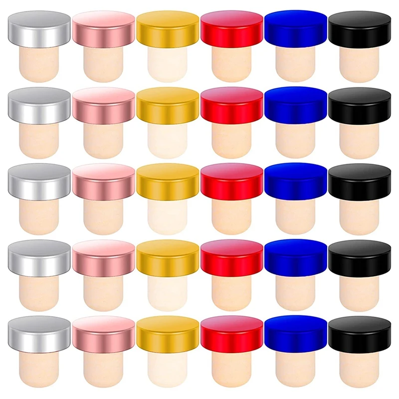 

30 шт. Топ пробка T-образная пробка корковые пробки для вина многоразовые пробки для винных бутылок с алюминиевыми крышками