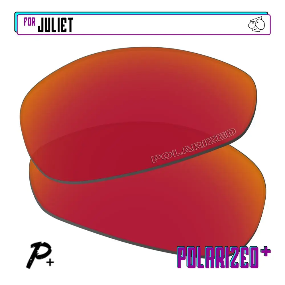 EZReplace Polarized Replacement Lenses for - Oakley Juliet Sunglasses - Red P Plus