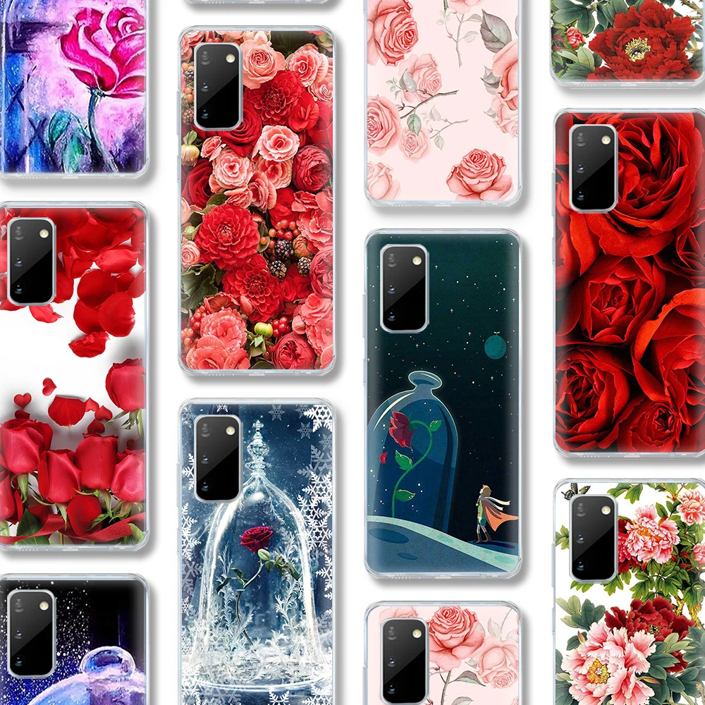 

Rose flower Case for Samsung Galaxy A51 A50 S20 S10 A71 A70 A40 S9 S8 A30 A20 A31 A21 S10e Note 20 10 9 Ultra Plus Lite Silicone