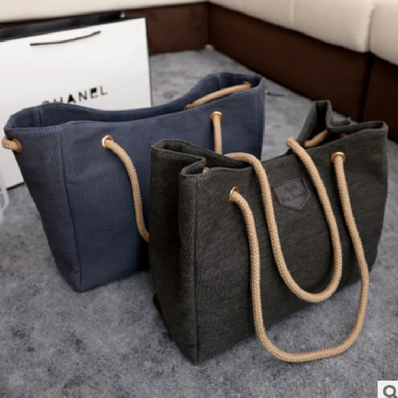 Ретро простая Холщовая Сумка модная Большая вместительная сумка для покупок