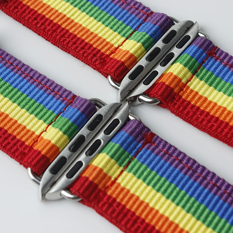 Радужный ремешок 38mm40 мм. 42 44 мм Iwatch серии 4/3/2/1 цветные полосы для часов Apple Watch