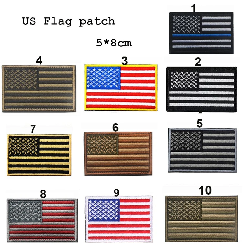 

High Grade Embroidered Thread American Flag Embroidered Patch Patriotic USA Military Tactics Patch Iron-On or Sew to Any Garment